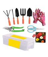 Gardening Tools Kit 10 Pcs Cultivator, Fork, Trowels, Weeder, Garden Glo... - £50.67 GBP