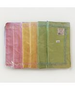 Brunch Napkin Set of 6 Pastel Yellow Pink Green Grasslands Road Ruffled ... - $28.78
