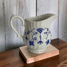 Vintage Salem China Co. England &quot;Yorktown&quot; Creamer Dish Blue Floral 4&quot; Tall - £30.98 GBP