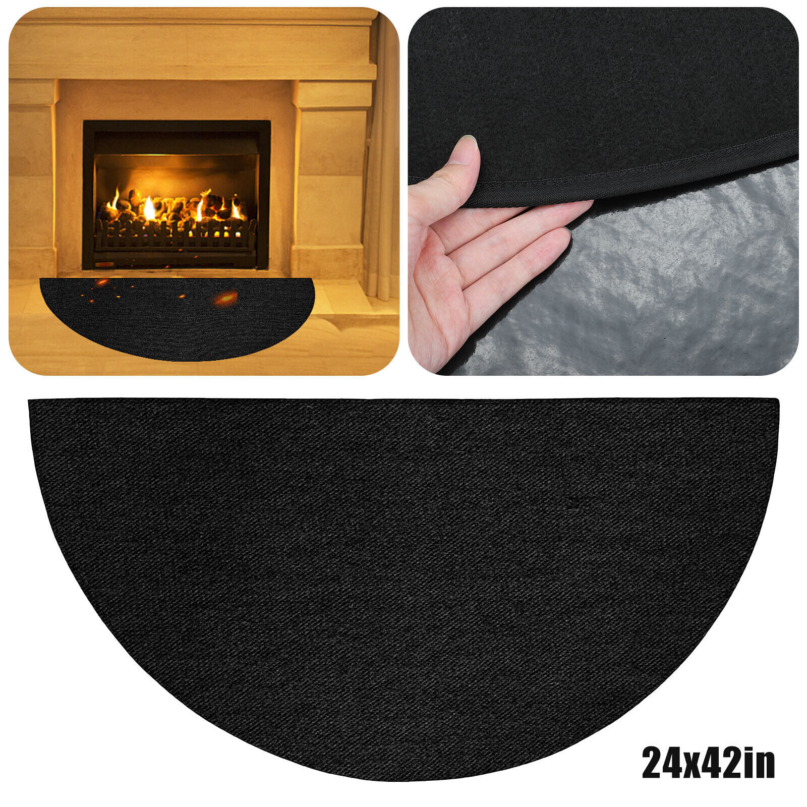 Primary image for Fireproof Fireplace Hearth Rug Non Slip Protection Mat Floor Flame Resistant Pad