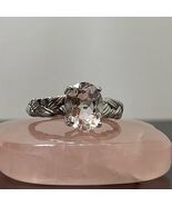 Crystal Quartz Oval Leaf Ring Silver Plated Copper 7x10mm Adjustable Gift - $19.99