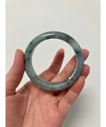 56mm Natural Icy Jadeite Bangle Moss in Snow FHM200003 - $257.00