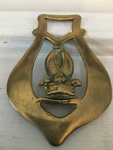 Antique horse brass featuring UK Bishops Mitre Rustic cottagecore - $19.39