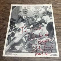 Vintage Rob Taylor  Autographed 8X10 Picture NFL Tampa Bay Buccaneers KG JD - $19.79
