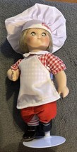 Collectors Porcelain Campbells Soup Doll by Danbury Mint - 10&quot; - With Stand - $15.88