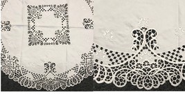 33&quot; Round Solid White Wedding Embroidered Cutwork Embroidery Fabric Tabl... - $33.99