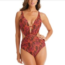 Bar III One-piece Swimsuit Viper Snakeskin Cut-Out Monokini Swimwear Rub... - £39.35 GBP