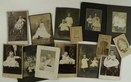 Vintage Cabinet Photo 14PC Mixed Lot Baby Children Pram Twins Civil War 1800s - £23.15 GBP