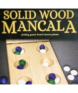 Solid Wood Mancala Game Set OB Wooden Tray w/ Storage Cardinal Games GstRm - $19.99