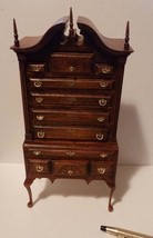 House of Miniatures Furniture Kit #40023 Chippendale Broken-Bonnet Highboy NIB - $68.99