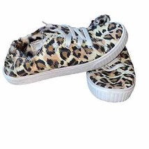 Madden Girl Marisa Faux Fur Lined Cheetah Print Canvas Laced Sneakers si... - £21.78 GBP