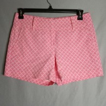Ann Taylor Loft Women&#39;s Mid-Rise Pink/White Textured Shorts Size 6 - £18.28 GBP