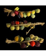 VTG (3) Colorful Mexican Ristra Folk Art CERAMIC Hanging FRUIT On A Rope - $942.26 MXN