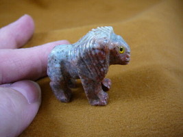 (Y-LIO-RO-23) red LION wild cat carving SOAPSTONE stone PERU FIGURINE lo... - £6.73 GBP