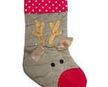 C&amp;F Enterprises Rudolph Quilted Reindeer Stocking Brown Red White  19.5 in  - £12.76 GBP