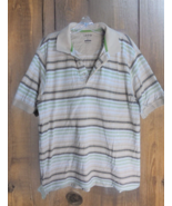 Izod Golf Men&#39;s Size Large L Striped Shortsleeve Polo Shirt Short Sleeve... - £8.65 GBP