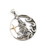 Libra Zodiac Sign Sterling Silver Pendants Charm with Golden Star - $216.19 CAD