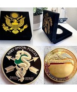 U.S. United States Army Special Forces Green Beret Challenge Coin w/ vel... - $363.64 MXN