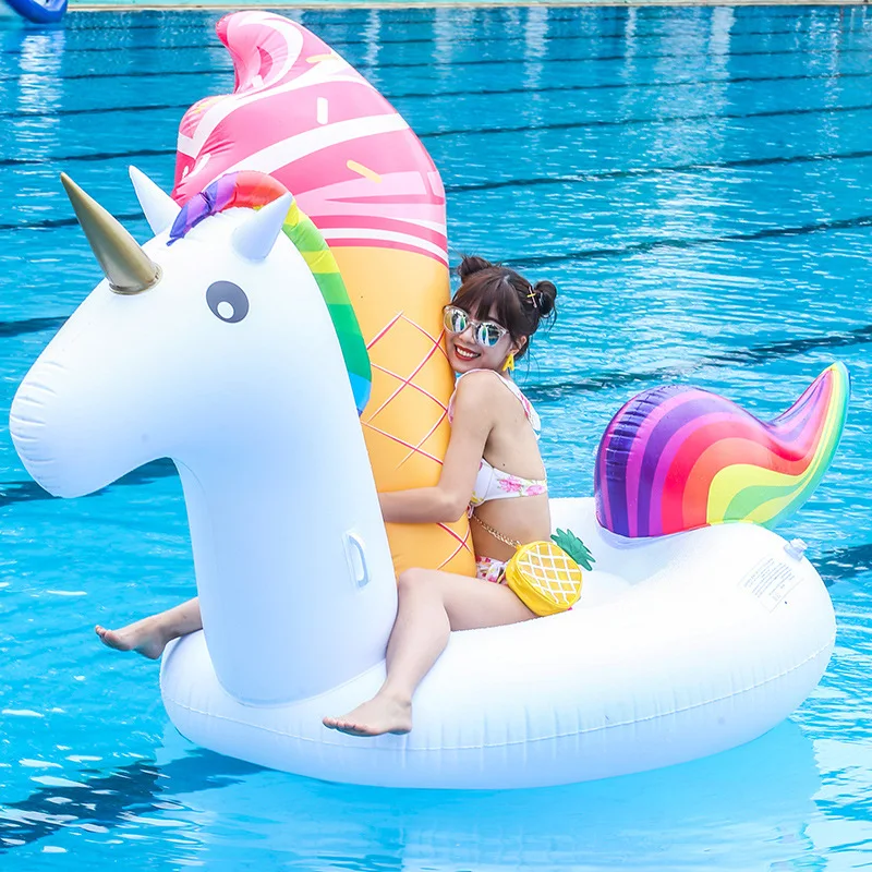 Inflatable Floating Water Pad Animal Mount Recliner Unicorn Flamingo Pineapple - £51.83 GBP+
