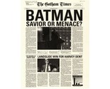 Batman The Dark Knight Gotham Times Savior Or Menace Harvey Dent Print/R... - $3.05