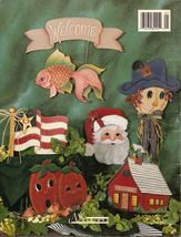 Tole Decorative Painting Welcome Hangers Santa Claus USA Scarecrow Pumpk... - $12.99