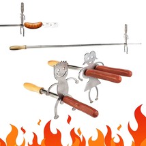 Hotdog &amp; Marshmallow Roaster Extendable 30 Inch Fire, Bbq Skewers Set For Marshm - £44.07 GBP