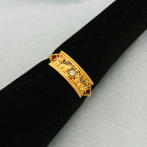 BIS 916 Stamp Real Gold Finger Rings Size US 6 Girls Artisan Women Jewelry - £255.27 GBP