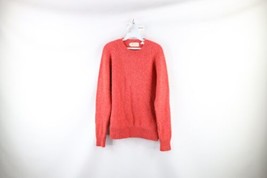 Vintage 60s Streetwear Womens Large Blank Lambswool Blend Knit Crewneck Sweater - £50.59 GBP