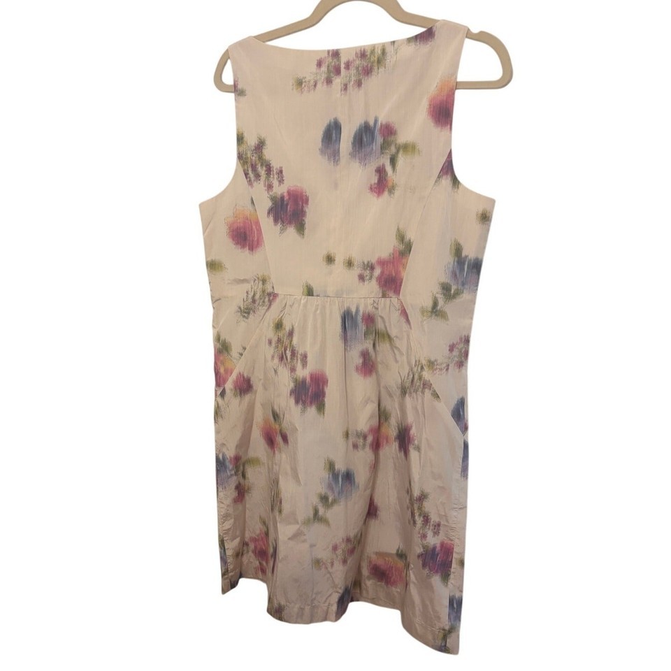 Theory Watercolor Floral Dress 12 Sleeveless Feminine Wedding Guest Spring Item image 2
