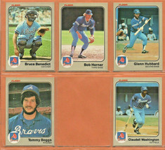 1983 1984 1985 Fleer Atlanta Braves Team Lot 22 Bob Horner Glenn Hubbard Royster - £3.71 GBP