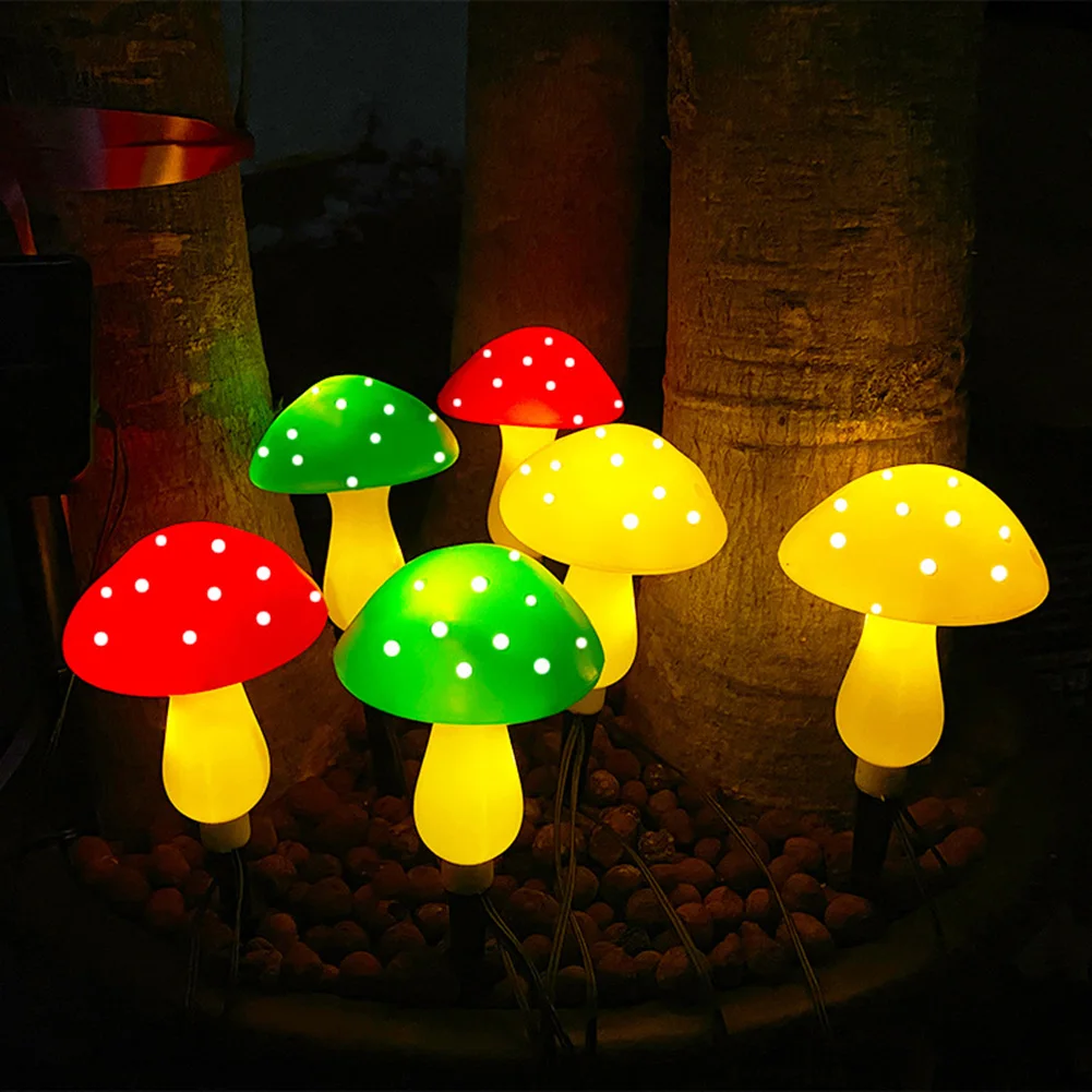 6-in-1 Solar Mushroom Cute Light String  Saving Fairy Light Envmentally scape De - £183.84 GBP