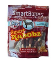 SmartBones Smart Kabobz Dog Rawhide-Free Chew Real Chicken, Beef and Pork 12 Ct - £11.86 GBP