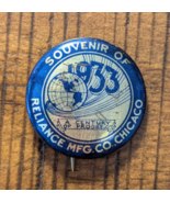 1933 Chicago World&#39;s Fair Reliance Mfg. Co. Century of Progress Pinback ... - $614.25 MXN