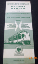 Southern Railway System Timetable 20 November 1970 New York Atlanta Baltimore - £6.83 GBP