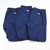 Lot 3 Figs Small Blue Technical Collection Slim Straight Nursing Uniform Pants - £28.31 GBP