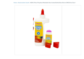 2 Piece Playskool Washable Glue Combo Bottle/Glue Stick in ONE Dries Cle... - £5.18 GBP