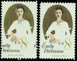 1436, Mint NH 8¢ Emily Dickinson Color Shift ERROR With Normal -- Stuart Katz - £23.60 GBP