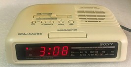 Vintage Sony ICF-C25 Dream Machine AM/FM White Clock Radio - Works! Retro - £13.28 GBP