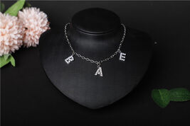 Color: Silver, Style: 3 letters - Customized English alphabet necklace - $19.43 CAD