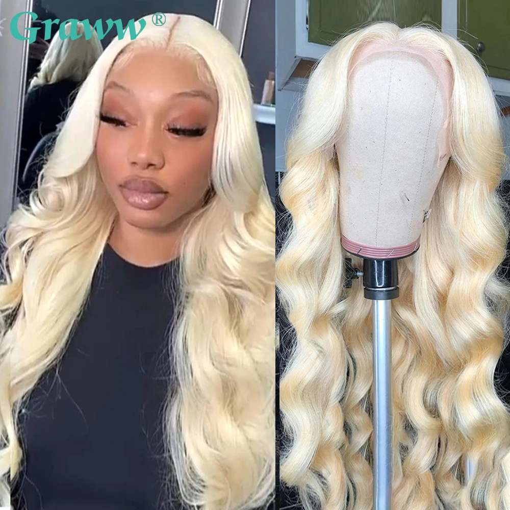 Blonde Body Wave Lace Front Wig HD Transparent Lace 13x4 13x6 Human Hair... - £122.66 GBP+