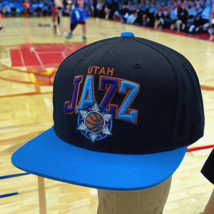 Utah Jazz Mitchell &amp; Ness SnapBack Adjustable Hat Black Color Hardwood Classics - $19.95