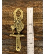 Antique Brass Little Bo Peep Door Knocker Architectural Salvage Cottagecore - £18.95 GBP