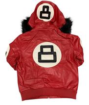 Brand New Men&#39;s Robert Phillipe Red Leather Jacket Faux Fur Hood - £95.89 GBP