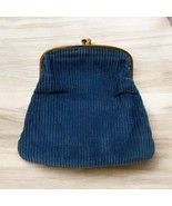 Vtg Mid Century Mod Ingber Blue Clutch Evening Handbag 9.5X9.5&quot; Gold Cla... - $29.69