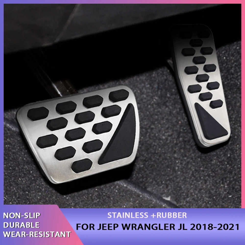 Stainless Steel Car Accelerator Brake Pedals Slip Resistance Cover for Jeep - $7.93