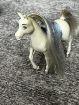 Disney Princess Cinderella&#39;s Horse Figurine White Blue Sparkly Hair - $11.87