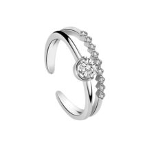 925 Silver Adjustable Ring Jewelry: Luxury Gold-Plated Sterling Silver D... - $29.00
