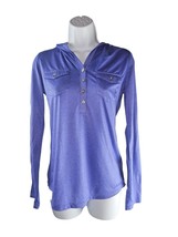 Marmot Laura Hoodie Shrit Half Button Roll Up Sleeve Lilac Size Xtra Small - $17.10