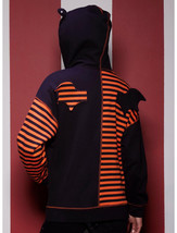 Skelanimals Diego Bat Black &amp; Orange Stripe Girls WIINGED Oversized Hood... - £63.20 GBP