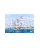 Old Modern Handicrafts Whaler &#39;Lexington&#39; Leaving Nantucket - Canvas Pai... - $274.39